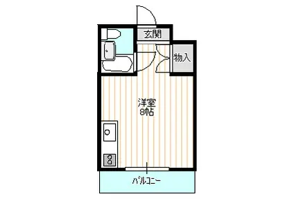 ＪＲ高崎線 熊谷駅 徒歩2分 3階建 築40年(ワンルーム/2階)の間取り写真