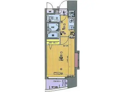 ガラ・シティ田町(1K/8階)の間取り写真