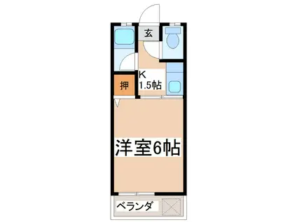 コーポマユミ(1K/2階)の間取り写真