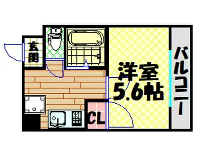 ルミエール西長堀(1K/6階)の間取り写真