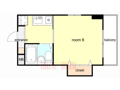 ジョリメゾン魚崎(ワンルーム/3階)の間取り写真