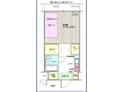 ラフィーネ学生マンション(1K/2階)の間取り写真