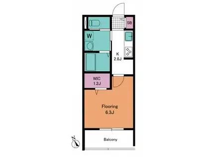 春志ハウス(1K/1階)の間取り写真