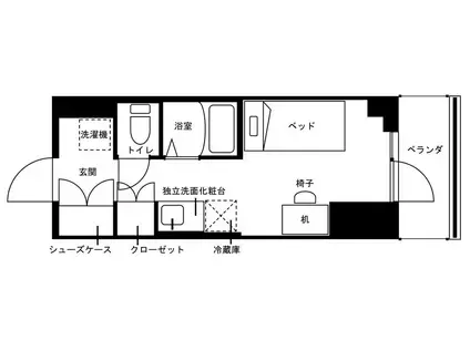 MIRAIフォレスタ仙台青葉通(ワンルーム/3階)の間取り写真