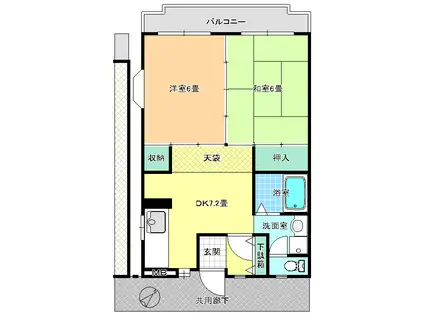 シャルマンドミール(2DK/3階)の間取り写真