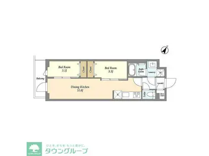 ドゥーエ曳舟II(2LDK/3階)の間取り写真