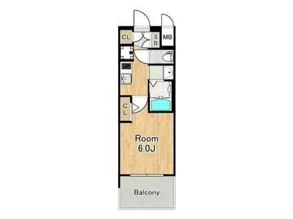 エステムコート難波ウエスト-SIDEIXレデント(1K/2階)の間取り写真