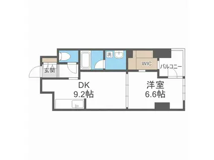 アーデンタワー北堀江(1LDK/4階)の間取り写真