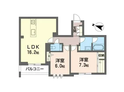 シャーメゾンステージ横濱白楽(2LDK/3階)の間取り写真