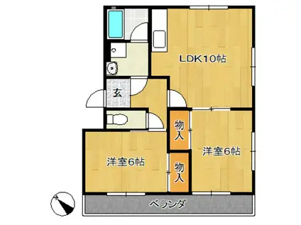 MUSE.K(2LDK/1階)の間取り写真