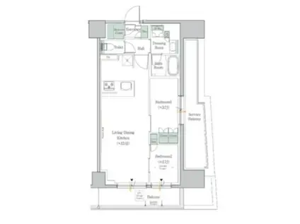 ONE ROOF RESIDENCE NAKANO(2LDK/5階)の間取り写真