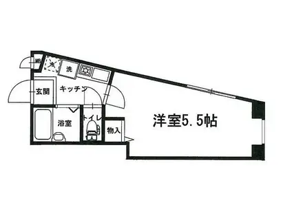 サンフラワーII(1K/1階)の間取り写真