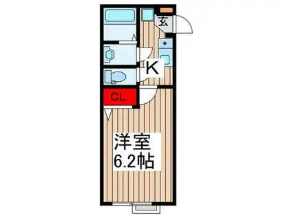 IXO錦町(1K/3階)の間取り写真