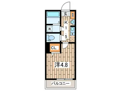 メルディア相武台2丁目(1K/2階)の間取り写真