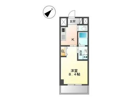 ブルーシャトー(1K/5階)の間取り写真