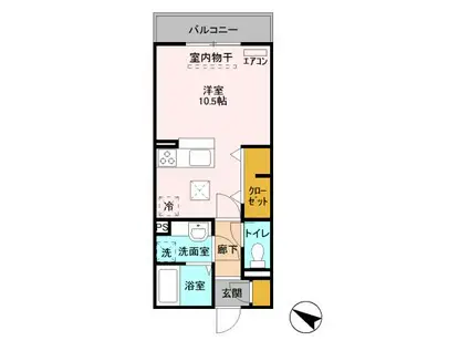 AXIS北松戸(ワンルーム/1階)の間取り写真