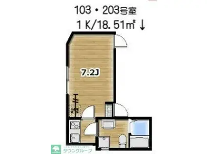 FOREST TAKASAGO(1K/1階)の間取り写真