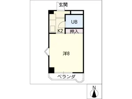 グリーンハイム(1K/3階)の間取り写真