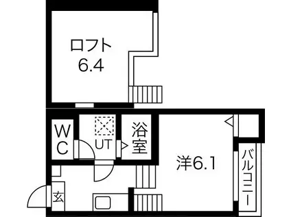 ロジュマン・ユイット(1K/1階)の間取り写真
