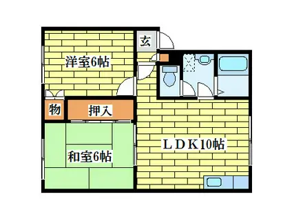 クレール(2LDK/2階)の間取り写真