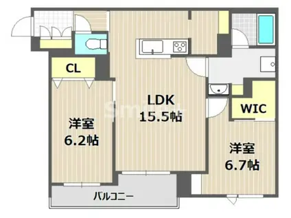 GRACE北長瀬(2LDK/2階)の間取り写真