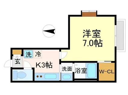 ラエスペランサ(1K/1階)の間取り写真