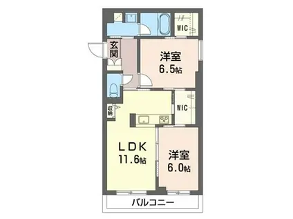 グリーンセントシャーメゾン(2LDK/4階)の間取り写真