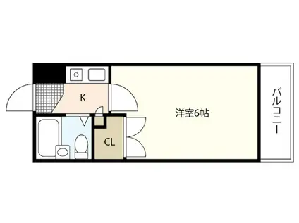 メゾン江波(1K/2階)の間取り写真