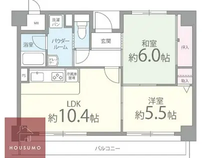 21世紀ペガサスII(2LDK/2階)の間取り写真