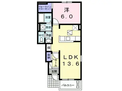 桜 II(1LDK/1階)の間取り写真