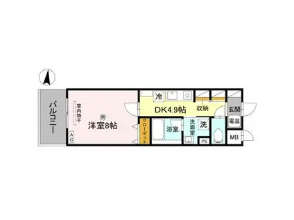 TAISHI CUBE(1DK/2階)の間取り写真