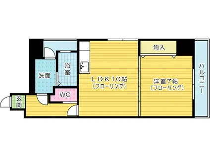 アンジェロポストVII(1LDK/10階)の間取り写真