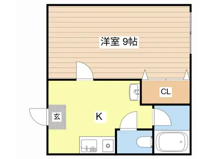T-ハイツ(1K/2階)の間取り写真