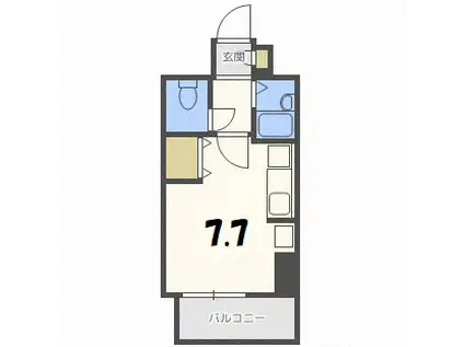 ウエスト10(ワンルーム/6階)の間取り写真