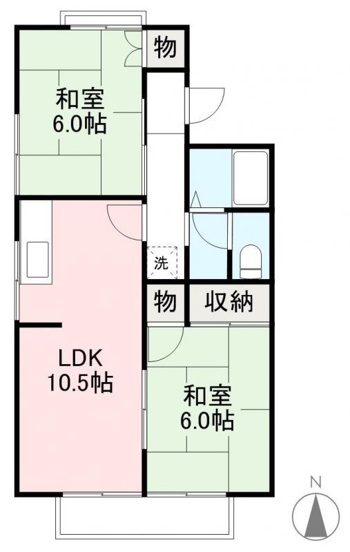 ロイヤルコート屋島ABC(2LDK/1階)の間取り写真