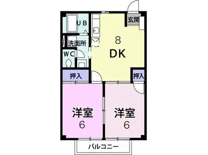 カーム植上I(2DK/1階)の間取り写真