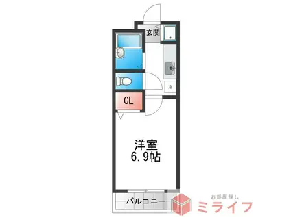 リバーサイド金岡II番館(1K/2階)の間取り写真