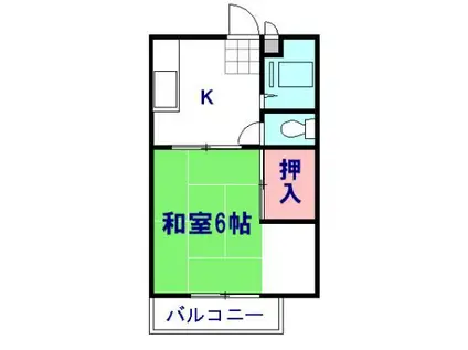 新妻ハイツ(1K/2階)の間取り写真