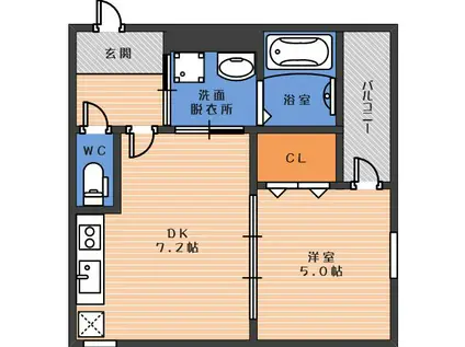 フジパレスソレイユIII(1DK/2階)の間取り写真
