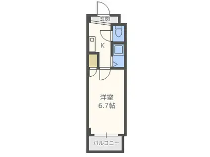 ベルフレージュ北堀江(1K/8階)の間取り写真