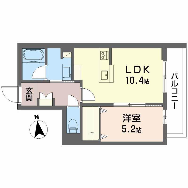 シャーメゾン光樹セントラル(1LDK/2階)の間取り写真