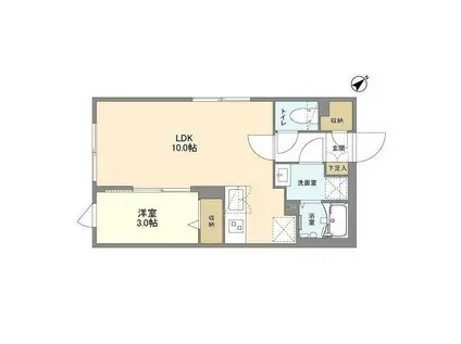 ウェルスクエア洗足(1LDK/4階)の間取り写真