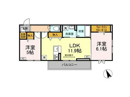 D-ROOM YT(2LDK/2階)の間取り写真