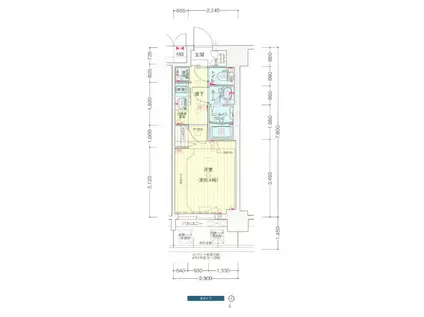 プレサンス西中島南方セレスト(1K/11階)の間取り写真