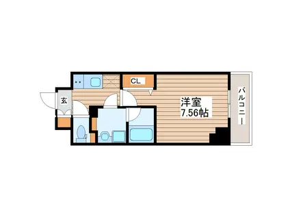 トゥールタ春日町(1K/4階)の間取り写真