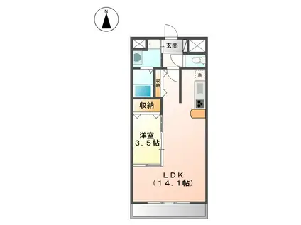 エルシャトー(1LDK/2階)の間取り写真