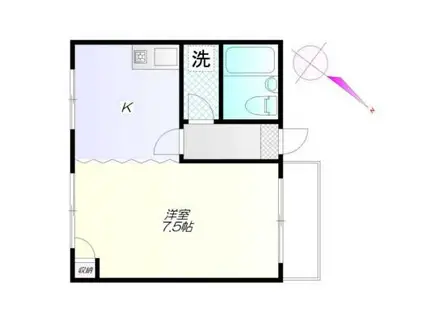 メゾンドローズ(1K/1階)の間取り写真