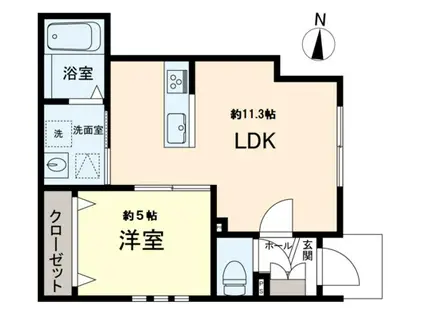 すずしげテラス(1LDK/1階)の間取り写真