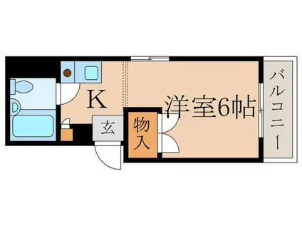 若宮ハイム(1K/3階)の間取り写真