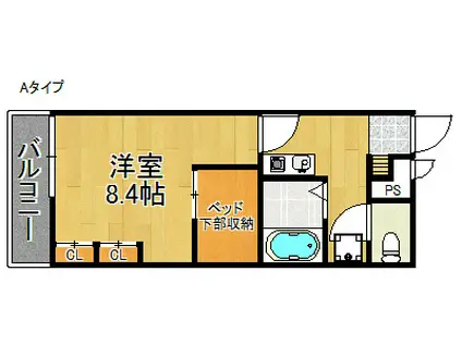 レオパレスショコラI(1K/2階)の間取り写真